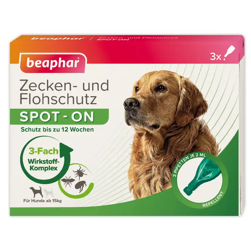 Top-Seller beaphar Zecken- und Flohschutz SPOT-ON 3x2 ml